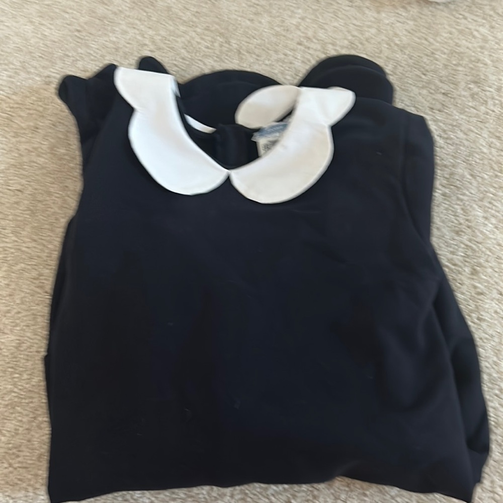 Girls, Jacadi Paris dress navy blue and white an incredible condition